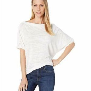 Free People White Astrid Burnout Top